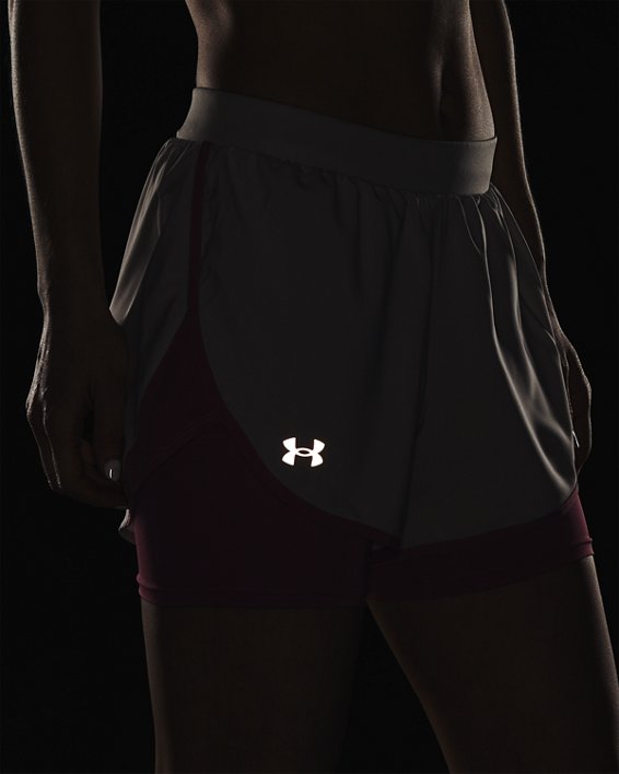 Women's UA Fly-By Elite 2-in-1 Shorts, Gray, pdpMainDesktop image number 4